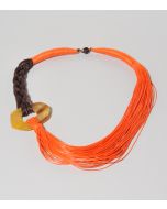 69441240_Collar de algodón naranja con anillo de asta 60 cm