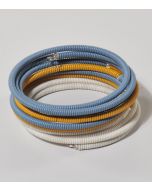 69441281_Brazalete de hilo de acero, gris, azafrán y azul