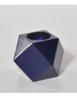 69441564_Portavelas de cristal azul angulado, 10x10x7 cm