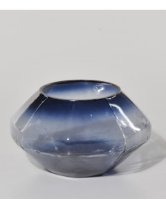 69441563_Portavelas de cristal azul ovalado, 17x10 cm