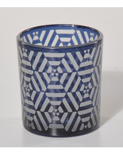 69441568_Portavelas de cristal blanco y azul, 7x8 cm