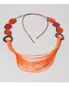 69441241_Collar de algodón naranja con Tagua 65-85 cm