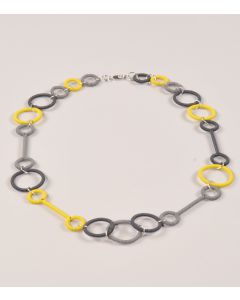 69441250_Colgante de cable de acero amarillo y gris 75 cm