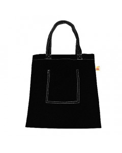 62008254_Bolsa algodón negra c/bolsillo.40*35/asa 57cm