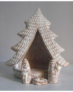 69440059_Árbol de Navidad con Nacimiento, 3 piezas, 18,5x18