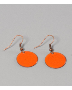 69441530_Pendientes disco de cobre naranja, 2 cm