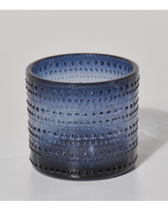 69441561_Portavelas de cristal azul, 9x8 cm