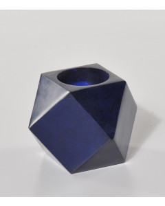 69441564_Portavelas de cristal azul angulado, 10x10x7 cm