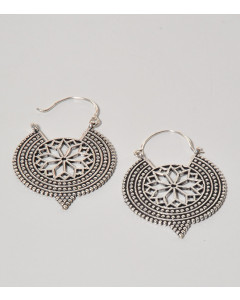 69442021_Pendientes con adorno de flor, latón 5 cm