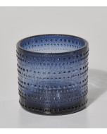 69441561_Portavelas de cristal azul, 9x8 cm